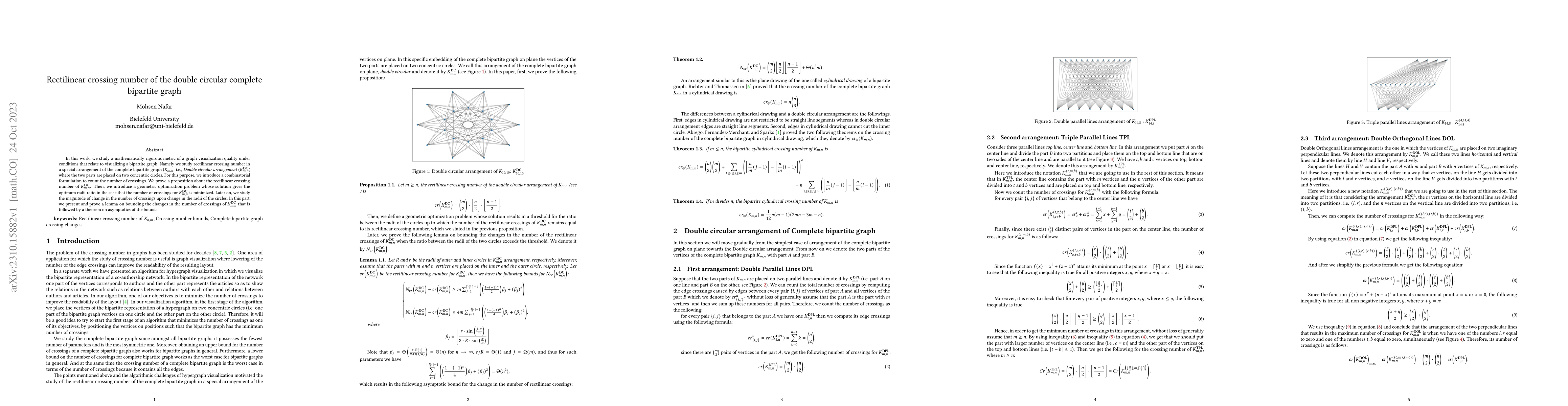 Thumbnail for Rectilinear crossing number of the double circular complete bipartite
  graph