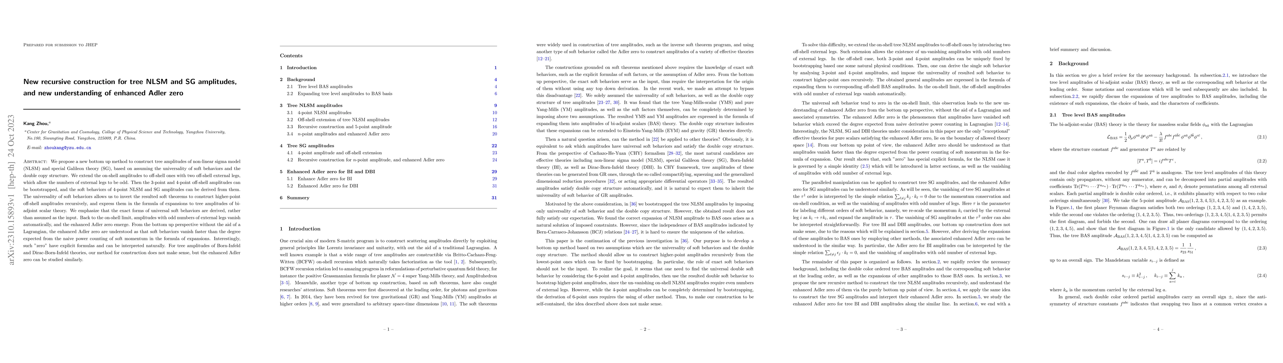 Thumbnail for New recursive construction for tree NLSM and SG amplitudes, and new
  understanding of enhanced Adler zero