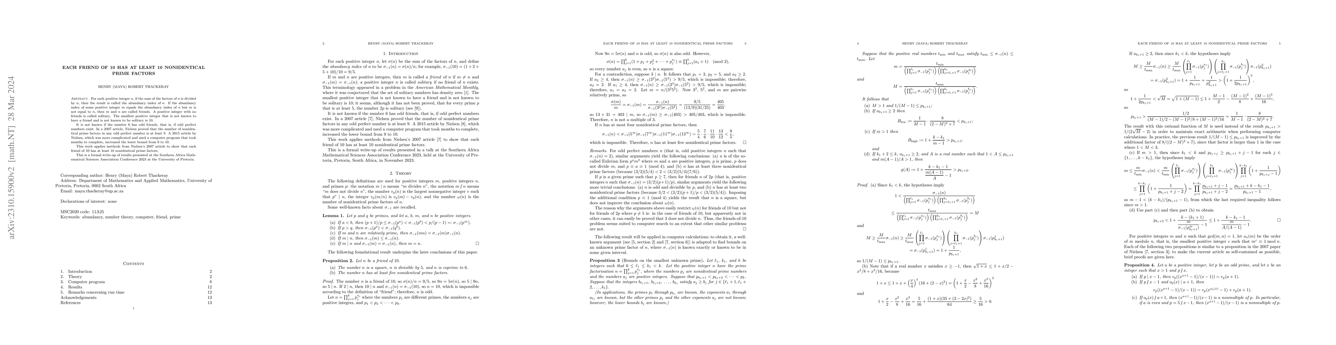 Thumbnail for Each friend of 10 has at least 10 nonidentical prime factors