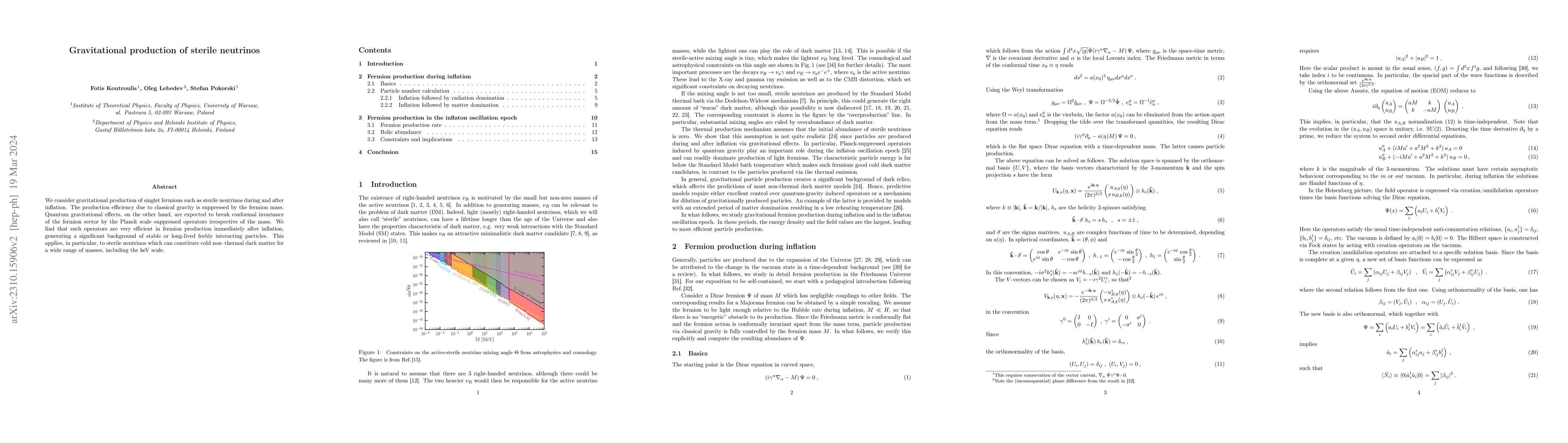 Thumbnail for Gravitational production of sterile neutrinos