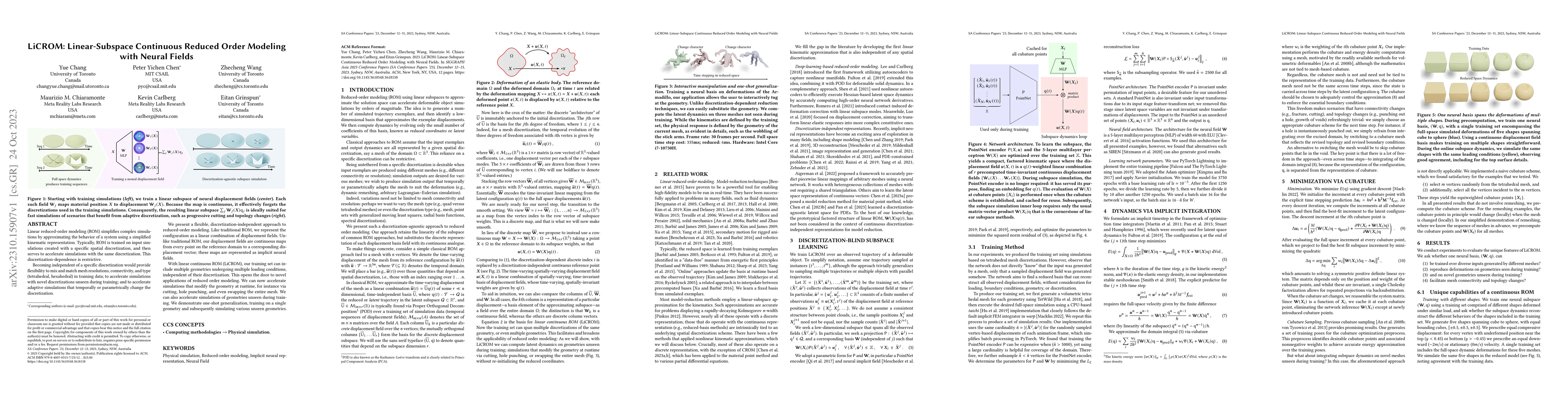 Thumbnail for LiCROM: Linear-Subspace Continuous Reduced Order Modeling with Neural
  Fields