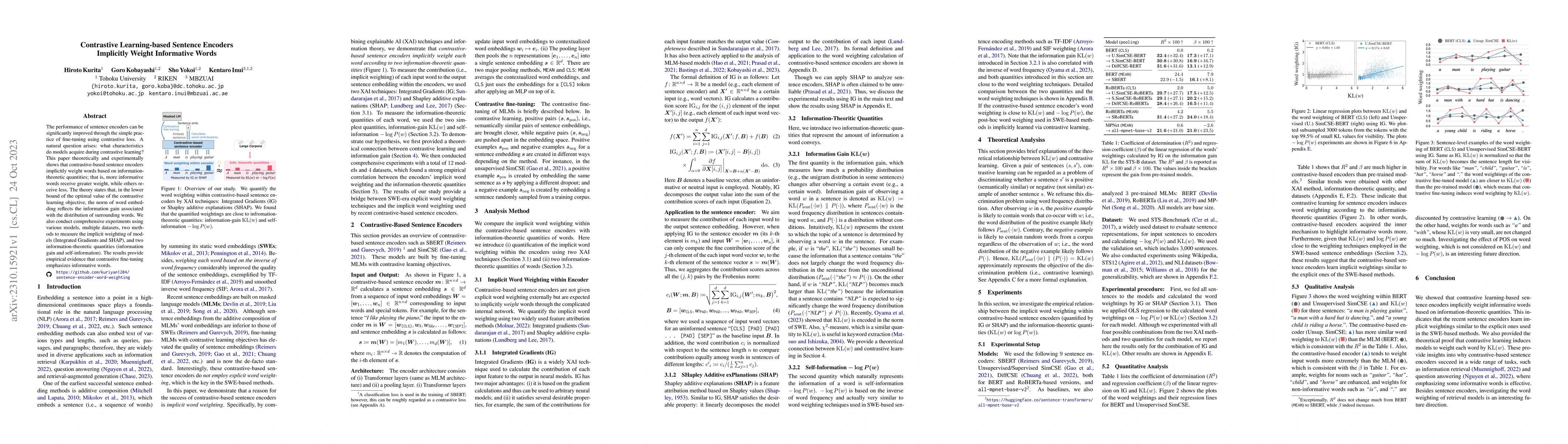 Thumbnail for Contrastive Learning-based Sentence Encoders Implicitly Weight
  Informative Words