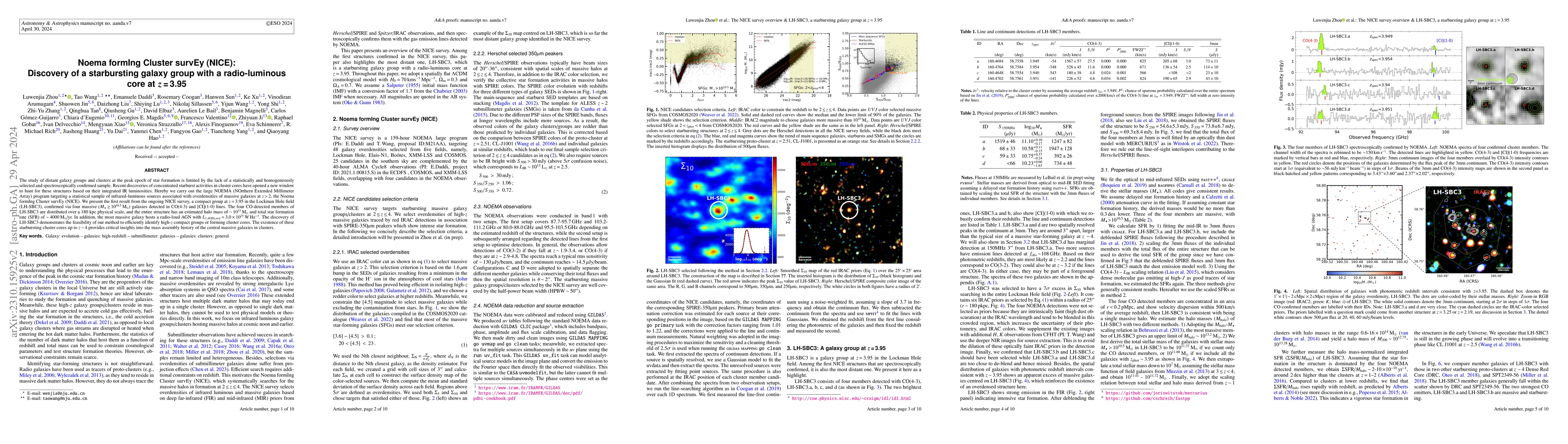 Thumbnail for Noema formIng Cluster survEy (NICE): Discovery of a starbursting galaxy
  group with a radio-luminous core at z=3.95