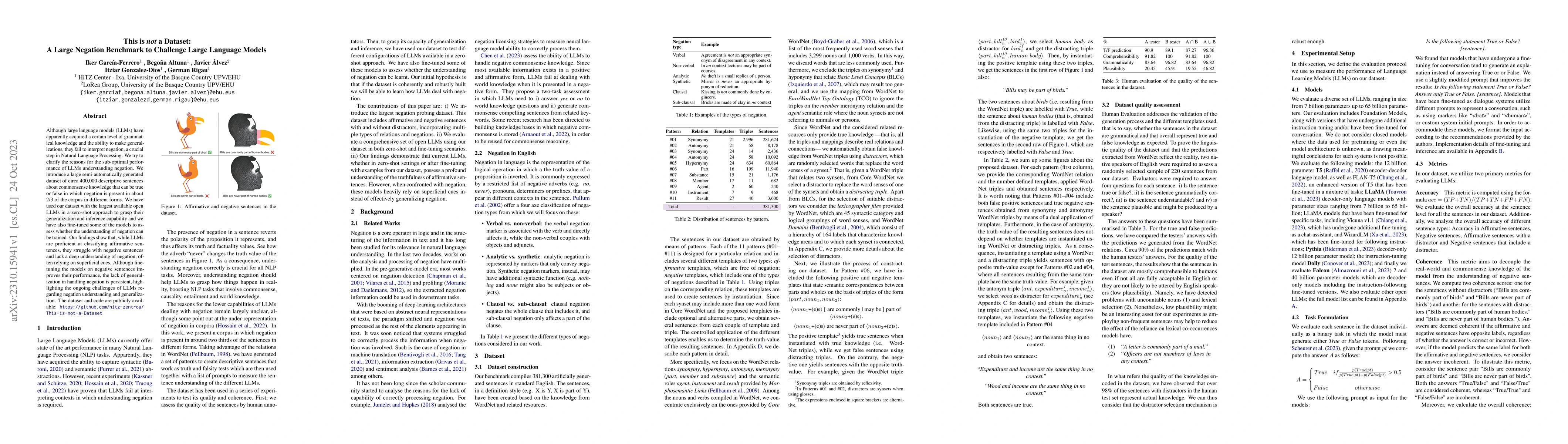 Thumbnail for This is not a Dataset: A Large Negation Benchmark to Challenge Large
  Language Models