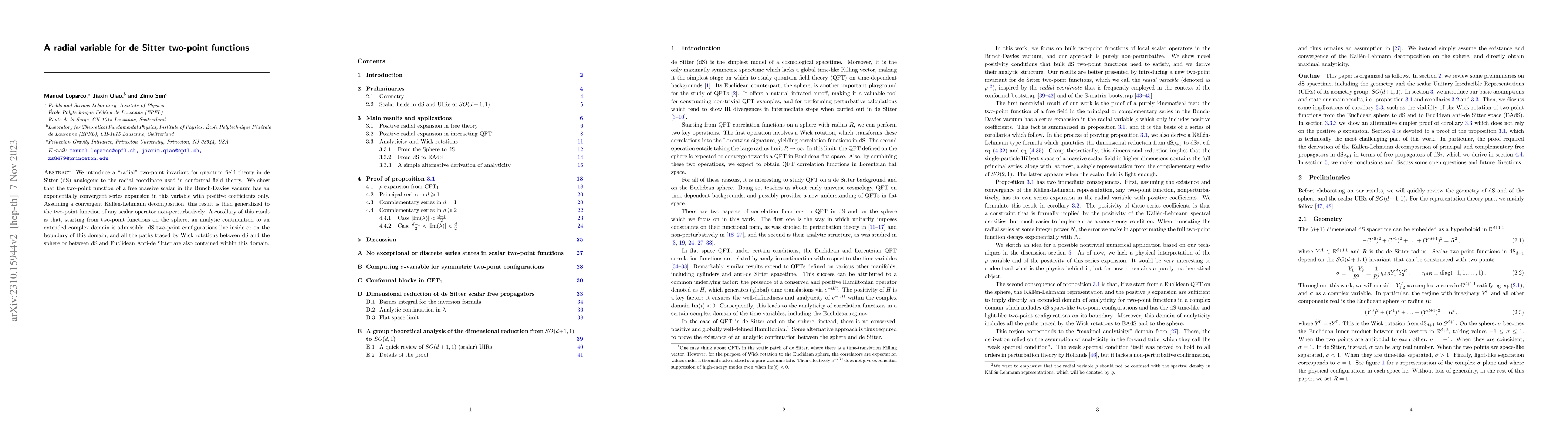 Thumbnail for A radial variable for de Sitter two-point functions