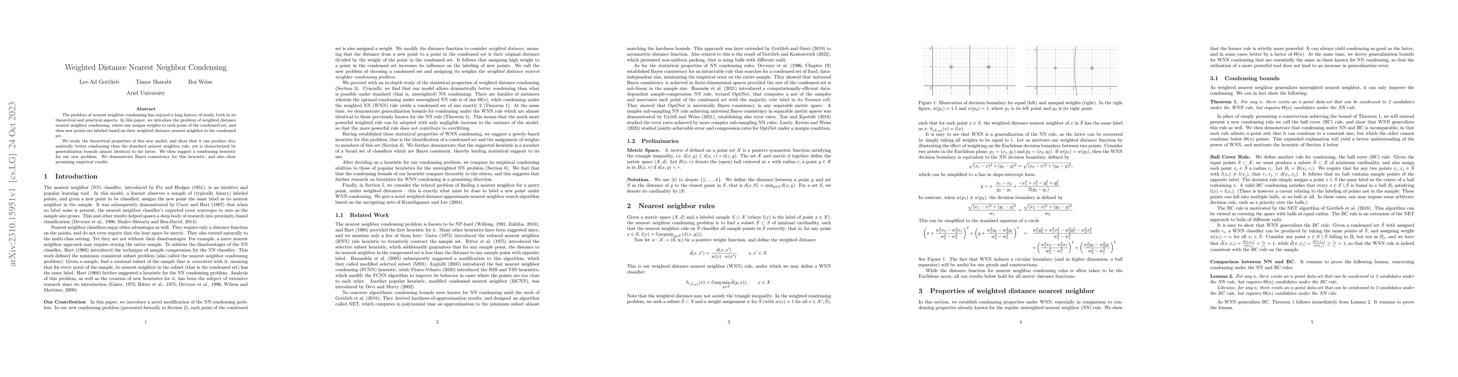 Thumbnail for Weighted Distance Nearest Neighbor Condensing