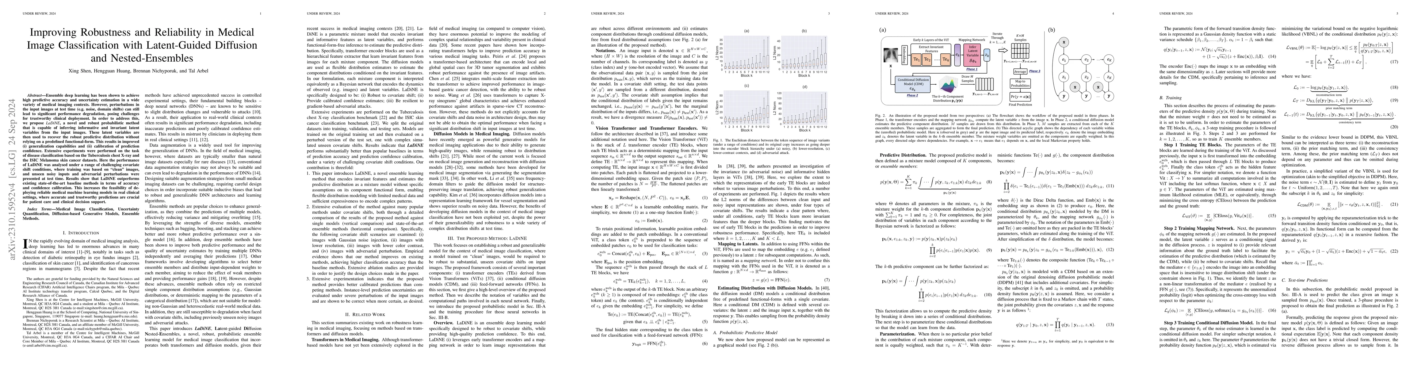 Thumbnail for Improving Robustness and Reliability in Medical Image Classification
  with Latent-Guided Diffusion and Nested-Ensembles