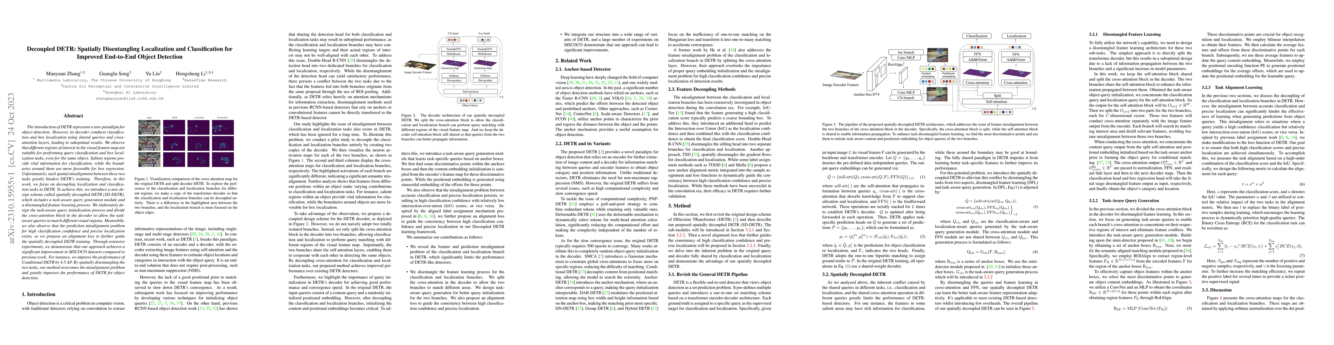 Thumbnail for Decoupled DETR: Spatially Disentangling Localization and Classification
  for Improved End-to-End Object Detection
