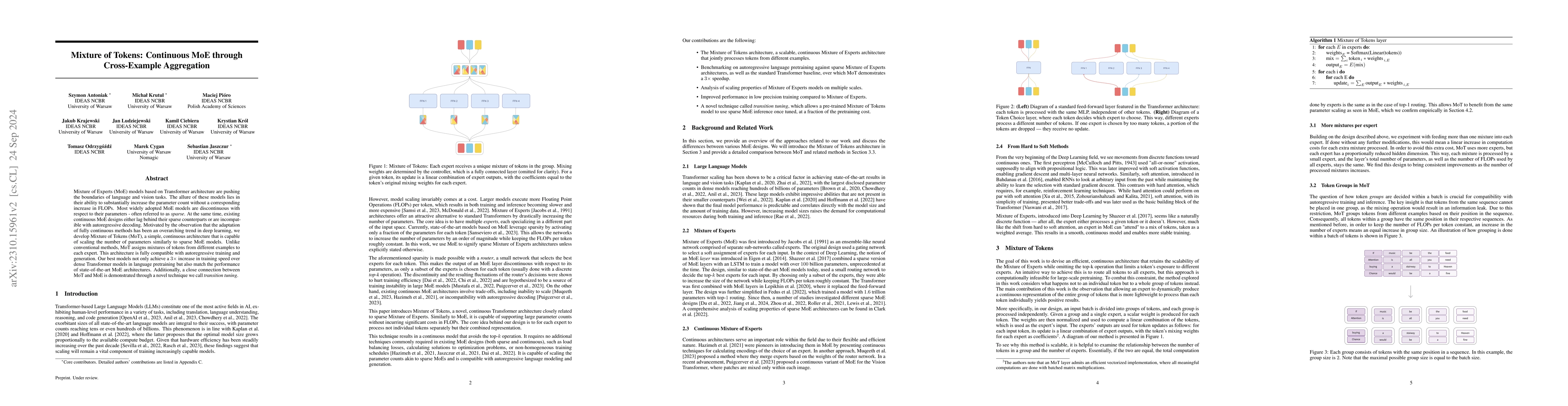 Thumbnail for Mixture of Tokens: Efficient LLMs through Cross-Example Aggregation