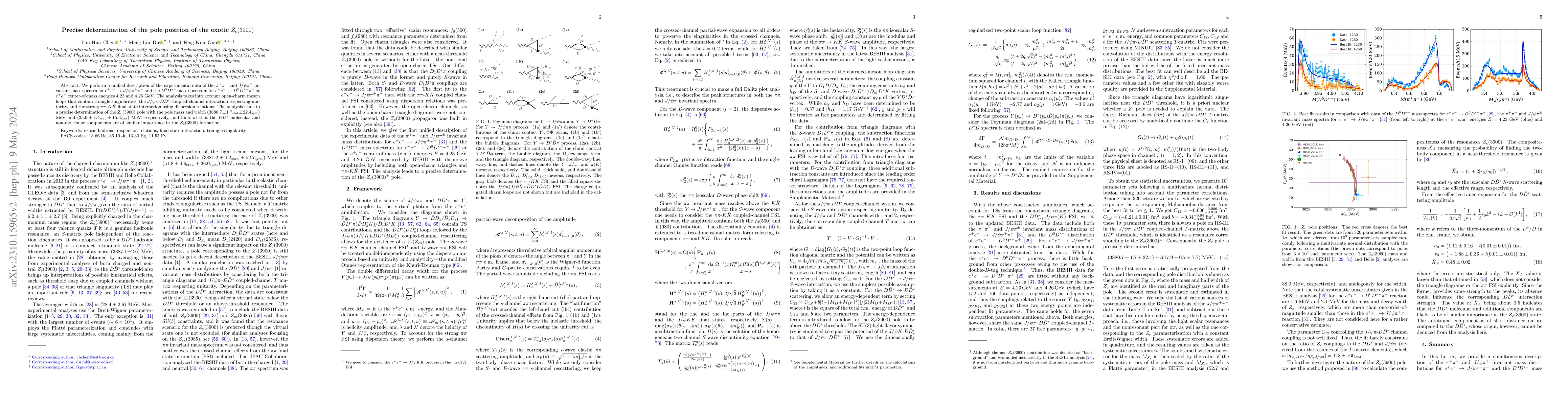 Thumbnail for Precise determination of the pole position of the exotic $Z_c(3900)$