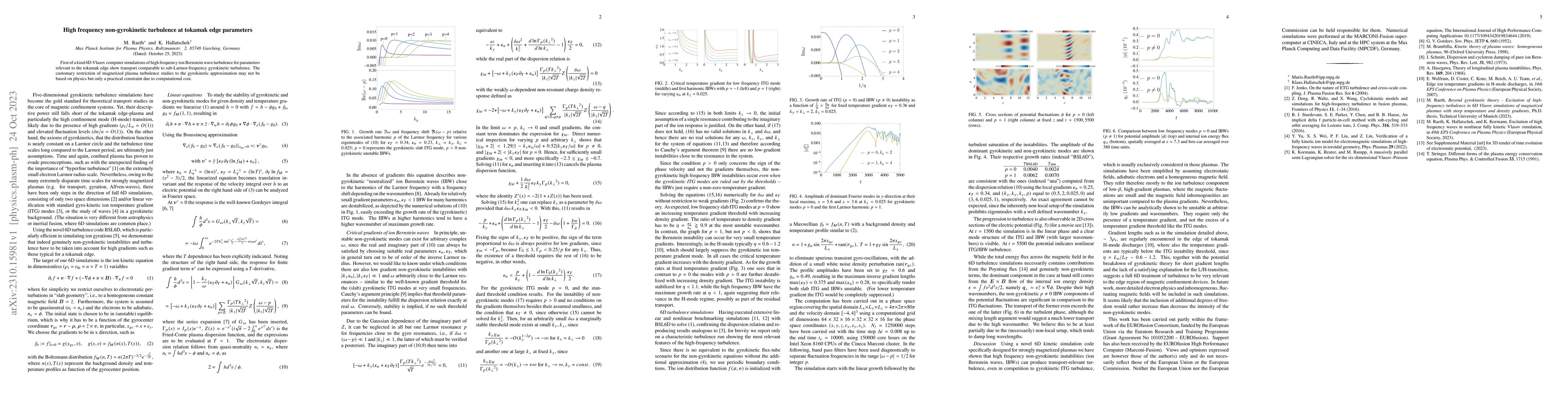 Thumbnail for High frequency non-gyrokinetic turbulence at tokamak edge parameter