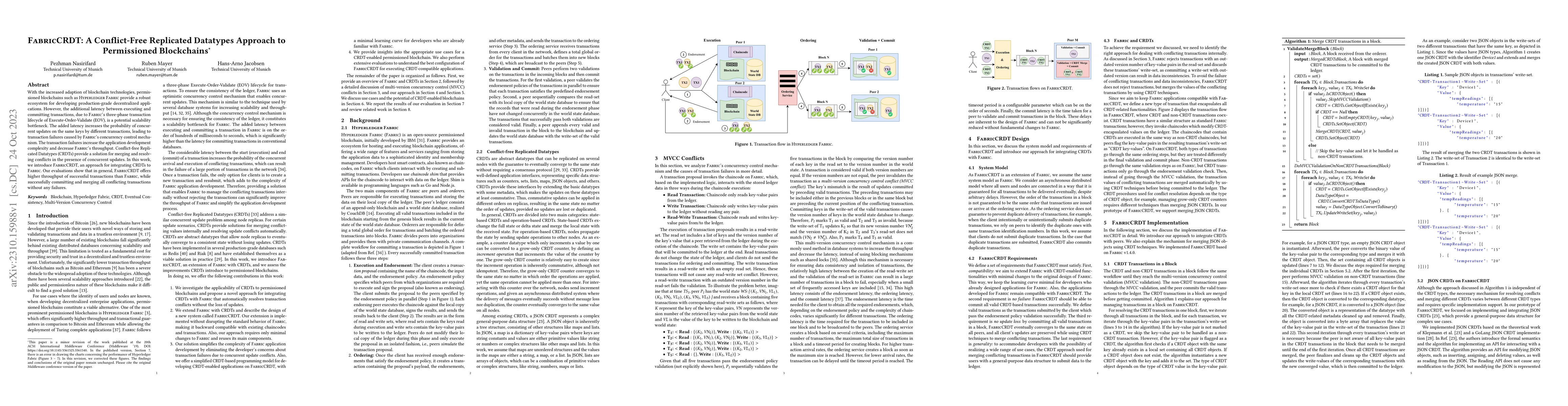 Thumbnail for FabricCRDT: A Conflict-Free Replicated Datatypes Approach to
  Permissioned Blockchains