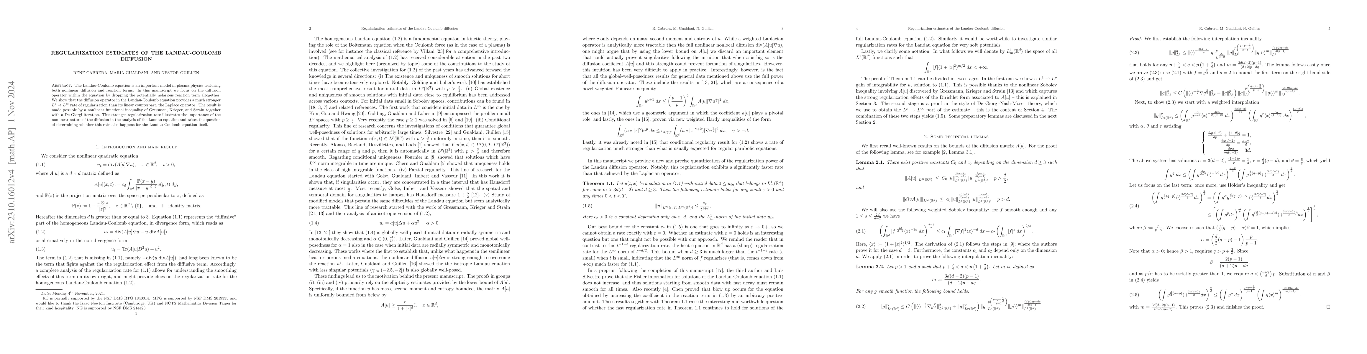 Thumbnail for Regularization estimates of the Landau-Coulomb diffusion