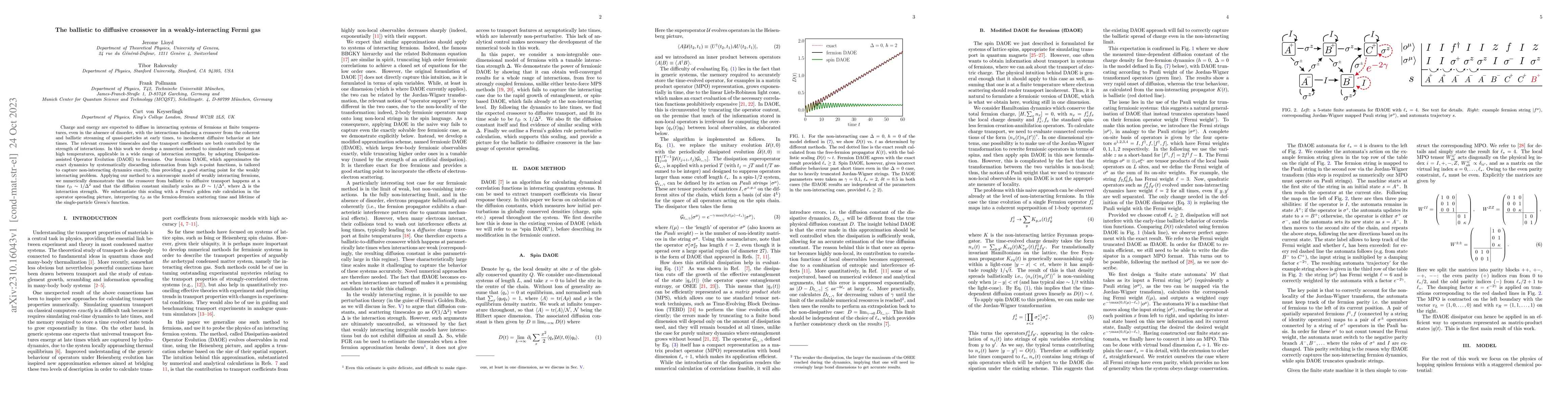 Thumbnail for The ballistic to diffusive crossover in a weakly-interacting Fermi gas