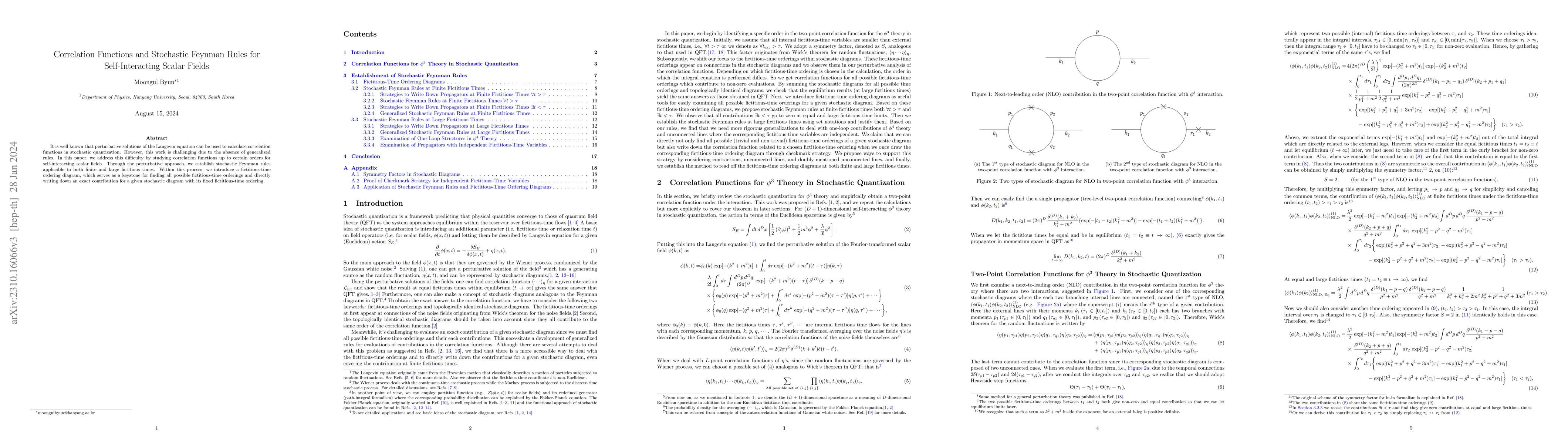 Thumbnail for Correlation Functions and Stochastic Feynman Rules for Self-Interacting
  Scalar Fields