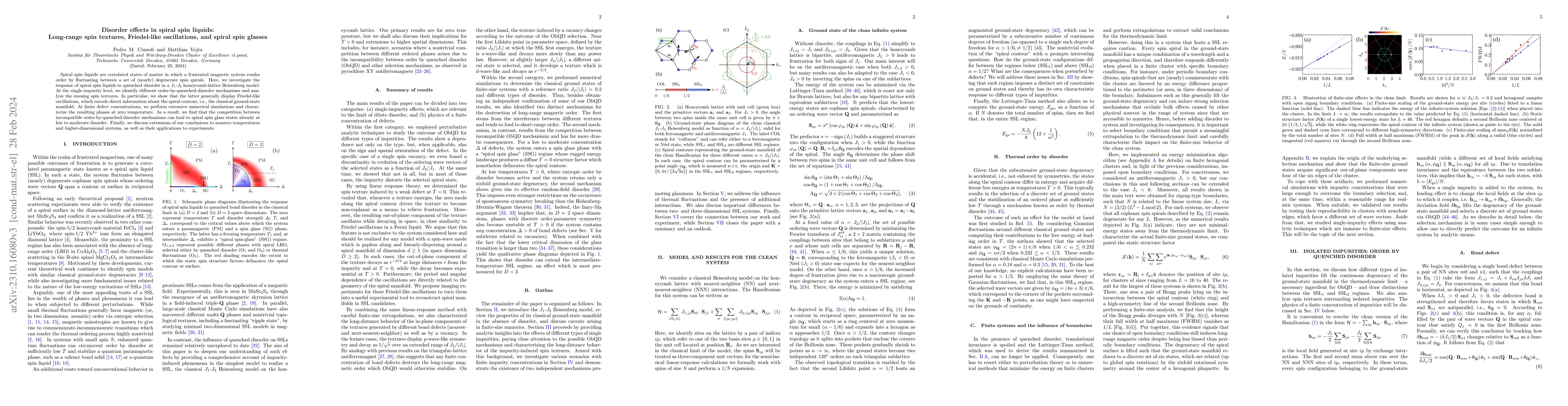 Thumbnail for Disorder effects in spiral spin liquids: Long-range spin textures,
  Friedel-like oscillations, and spiral spin glasses