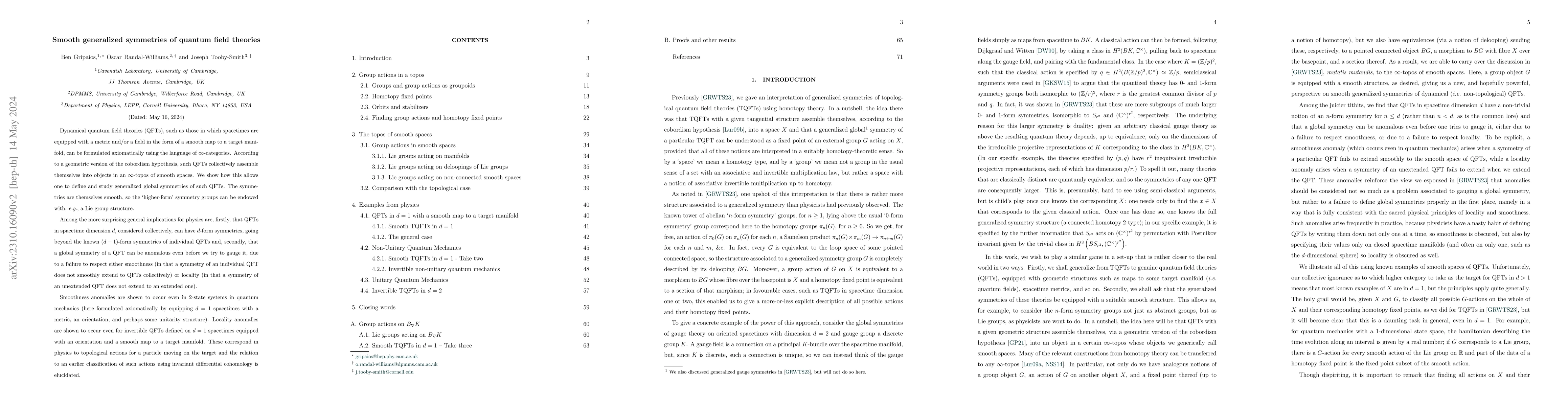 Thumbnail for Smooth generalized symmetries of quantum field theories