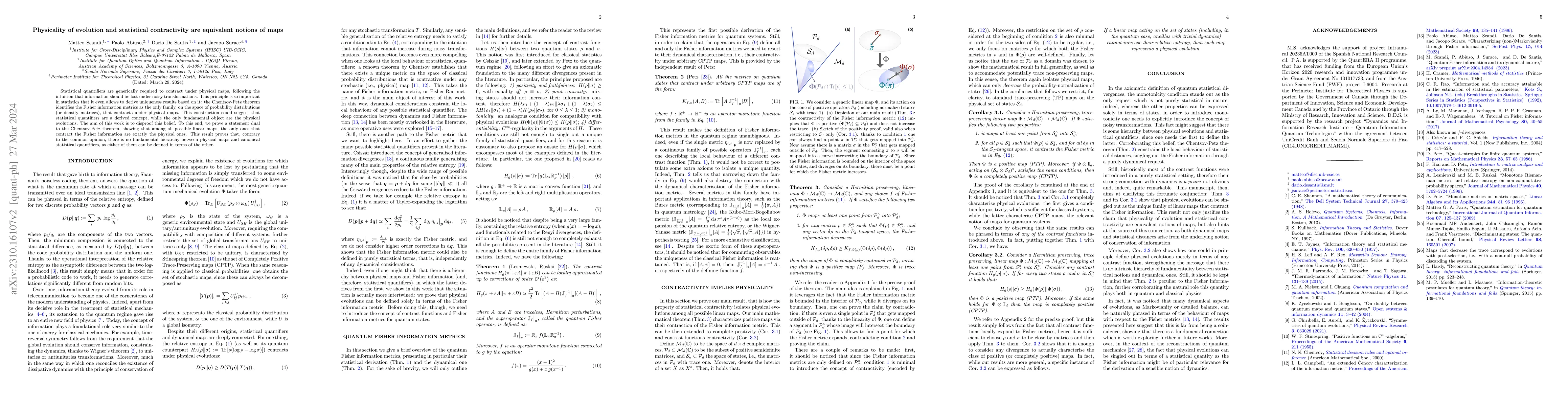 Thumbnail for Physicality of evolution and statistical contractivity are equivalent
  notions of maps