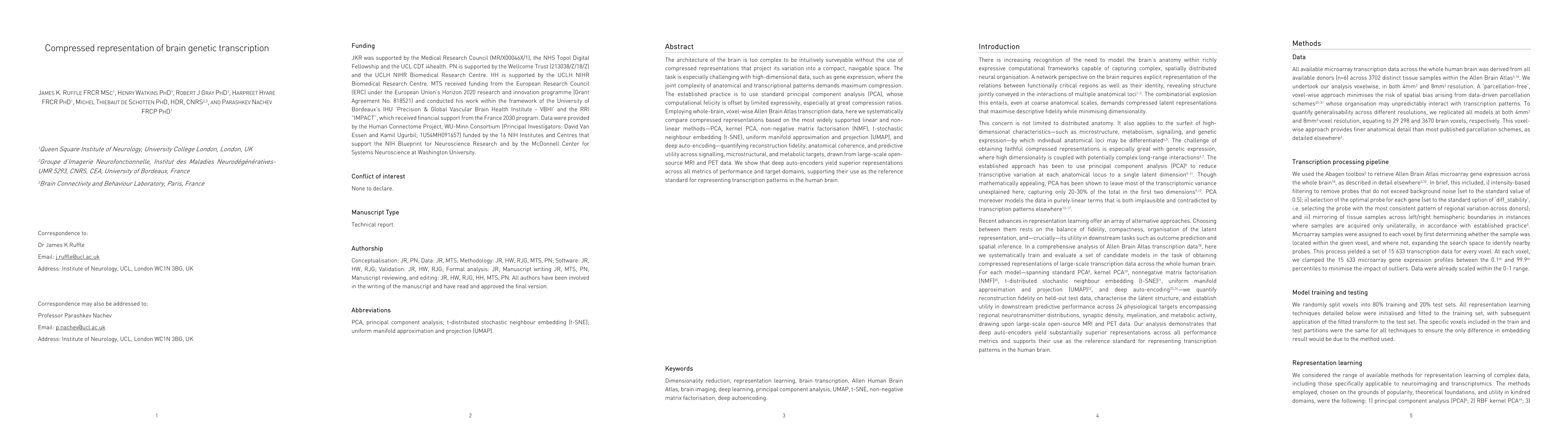 Thumbnail for Compressed representation of brain genetic transcription