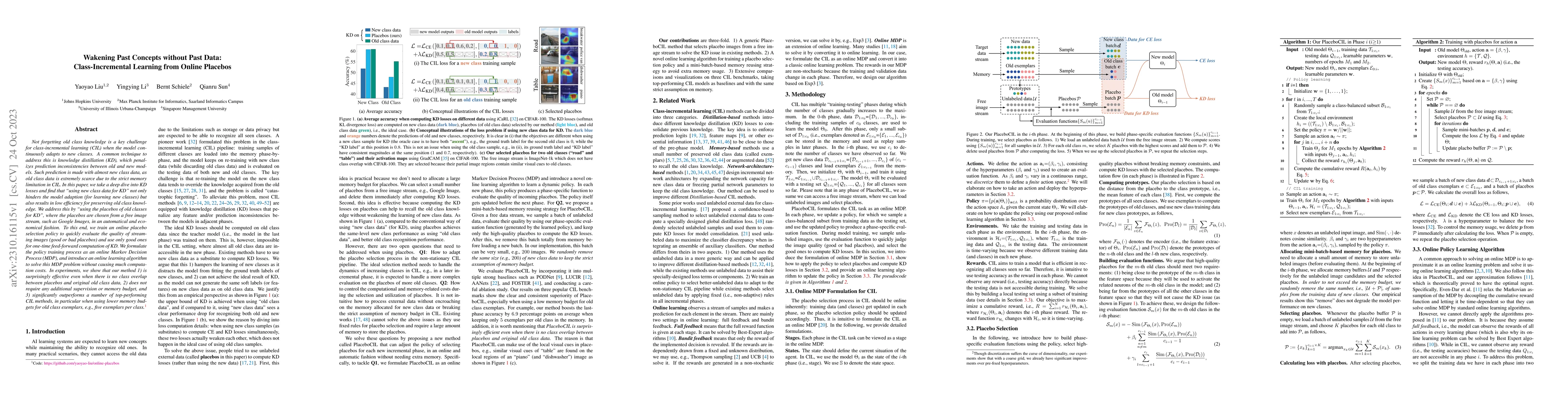 Thumbnail for Wakening Past Concepts without Past Data: Class-Incremental Learning
  from Online Placebos