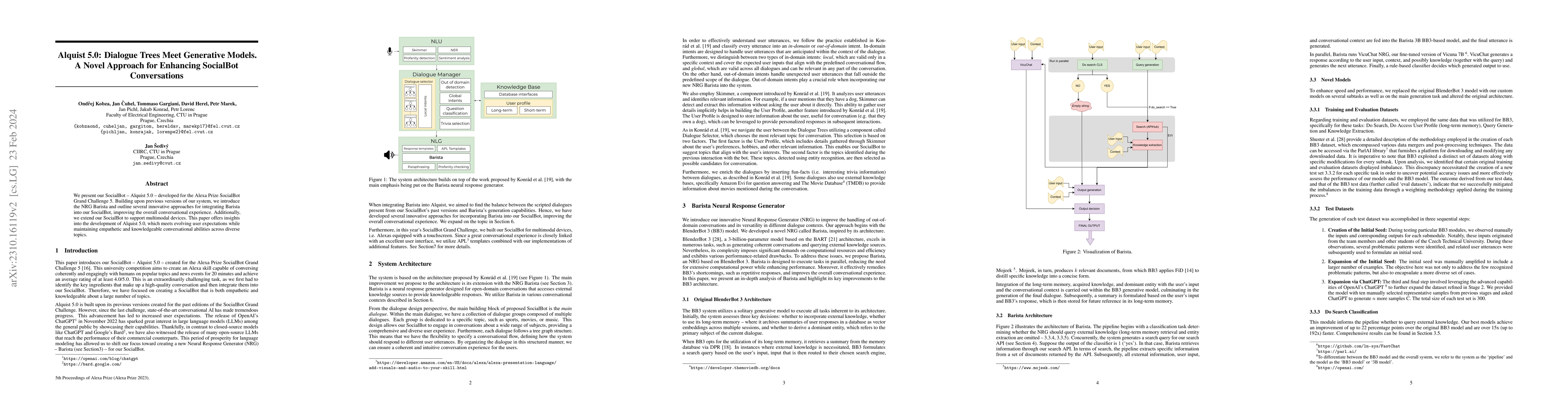 Thumbnail for Alquist 5.0: Dialogue Trees Meet Generative Models. A Novel Approach for
  Enhancing SocialBot Conversations
