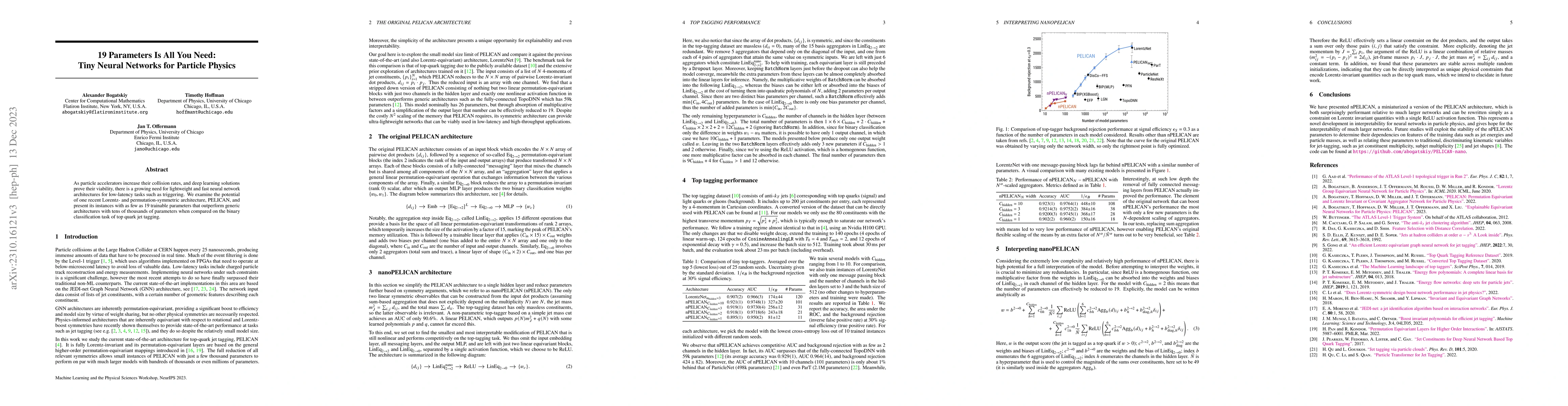 Thumbnail for 19 Parameters Is All You Need: Tiny Neural Networks for Particle Physics
