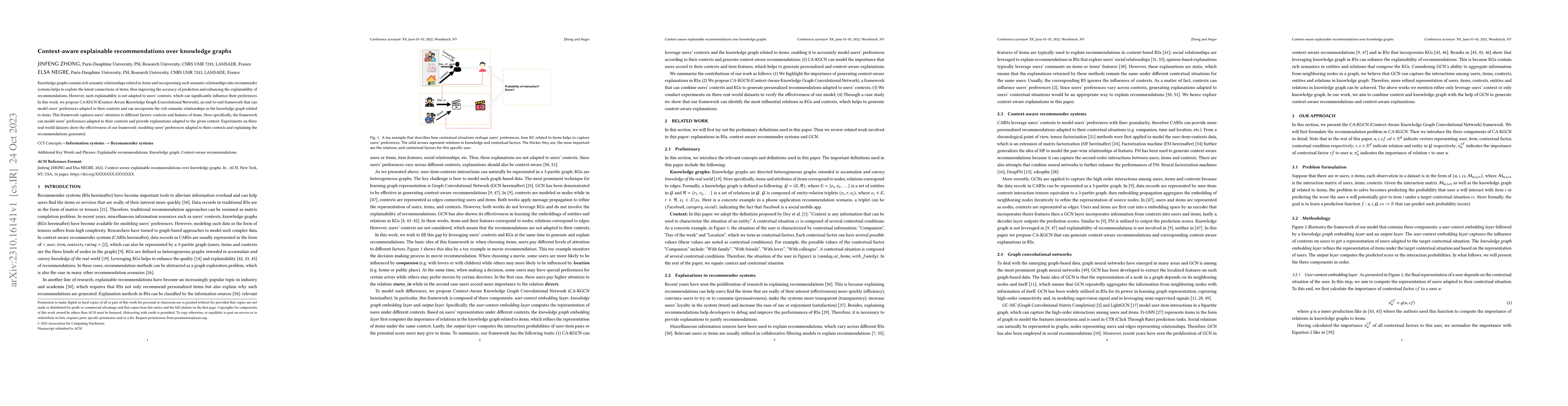 Thumbnail for Context-aware explainable recommendations over knowledge graphs