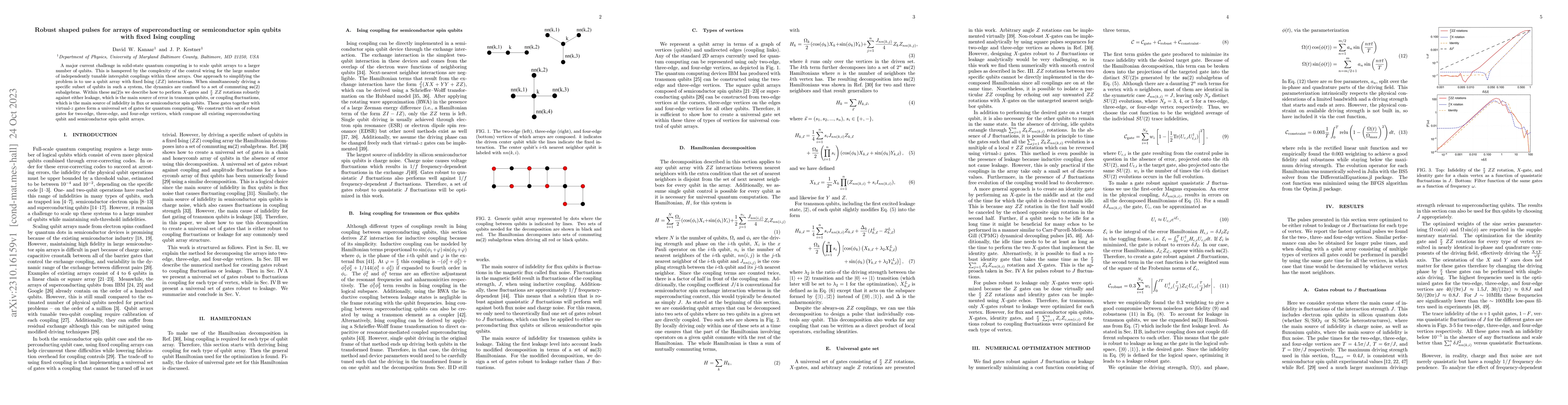 Thumbnail for Robust shaped pulses for arrays of superconducting or semiconductor spin
  qubits with fixed Ising coupling