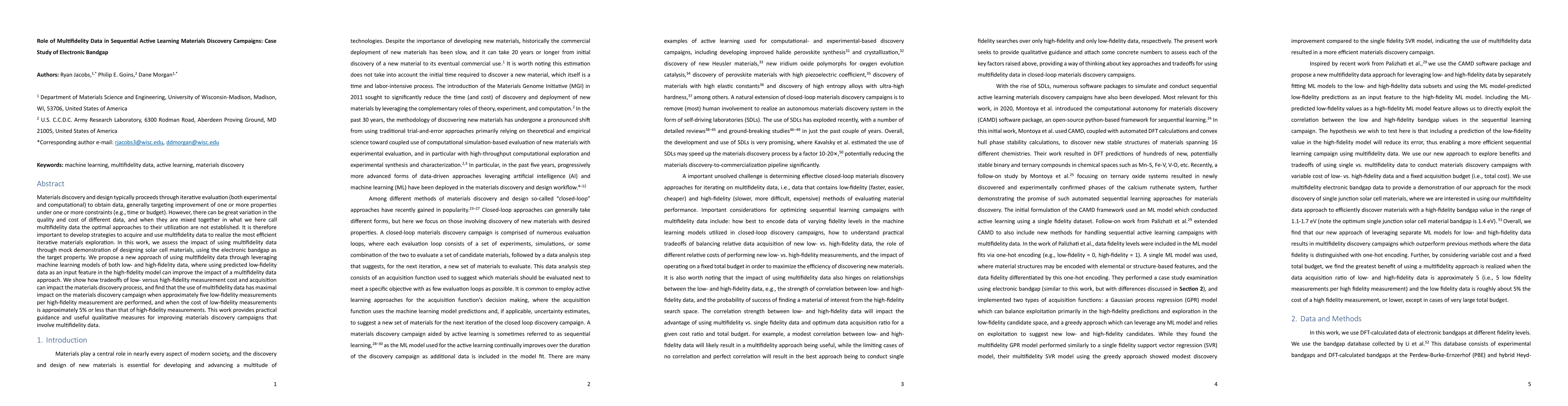 Thumbnail for Role of Multifidelity Data in Sequential Active Learning Materials
  Discovery Campaigns: Case Study of Electronic Bandgap