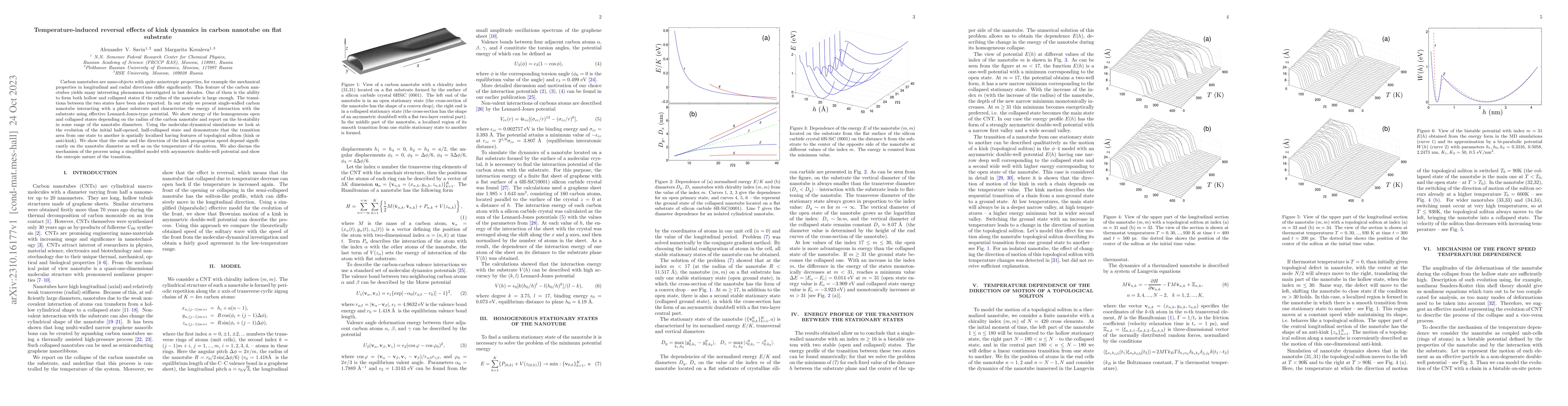 Thumbnail for Temperature-induced reversal effects of kink dynamics in carbon nanotube
  on flat substrate