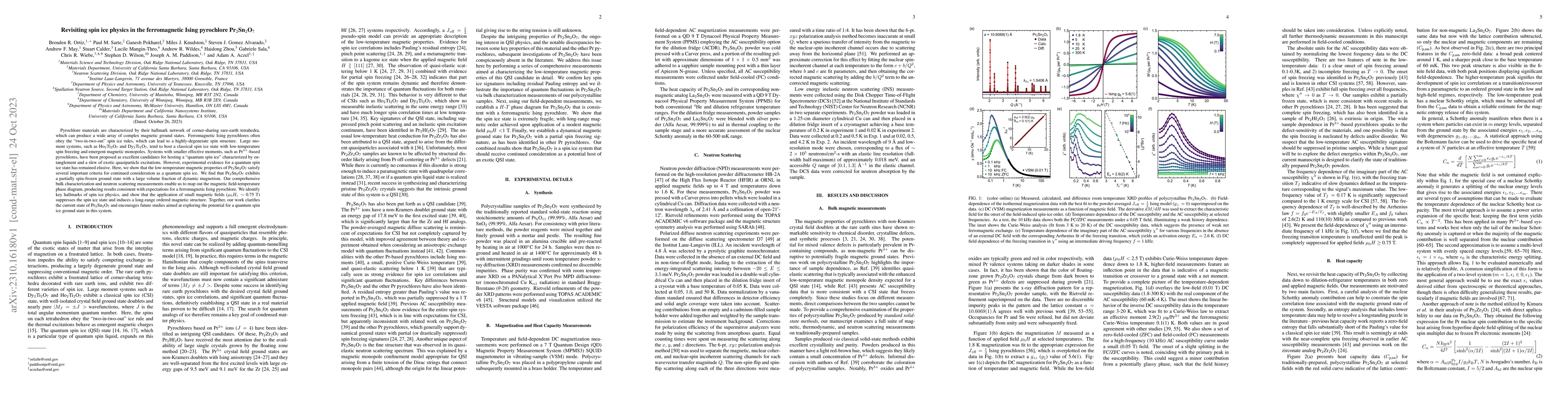 Thumbnail for Revisiting spin ice physics in the ferromagnetic Ising pyrochlore
  Pr$_2$Sn$_2$O$_7$