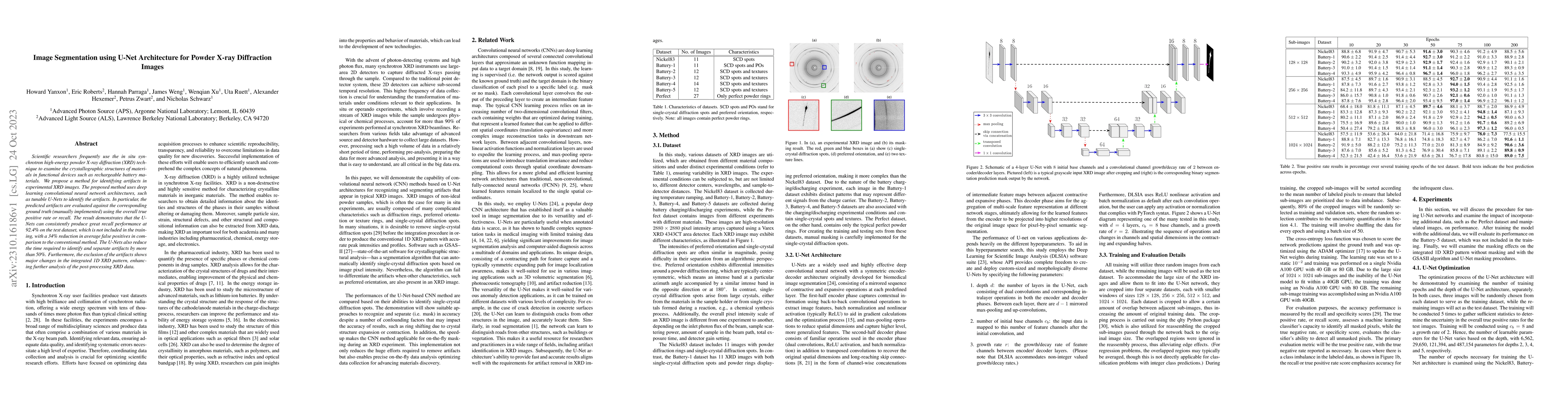 Thumbnail for Image Segmentation using U-Net Architecture for Powder X-ray Diffraction
  Images