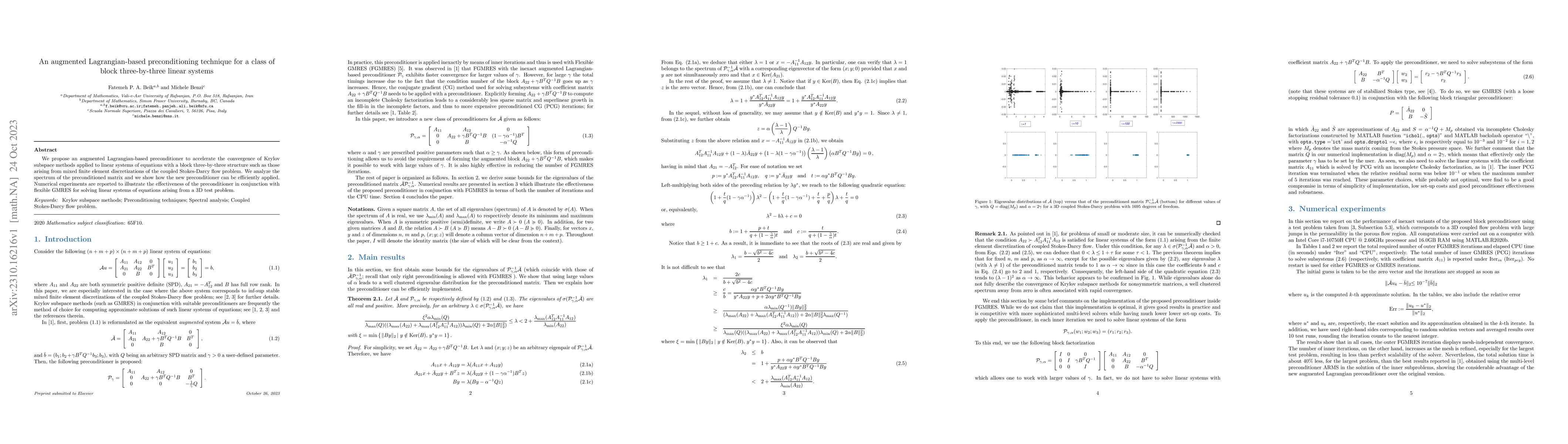 Thumbnail for An augmented Lagrangian-based preconditioning technique for a class of
  block three-by-three linear systems