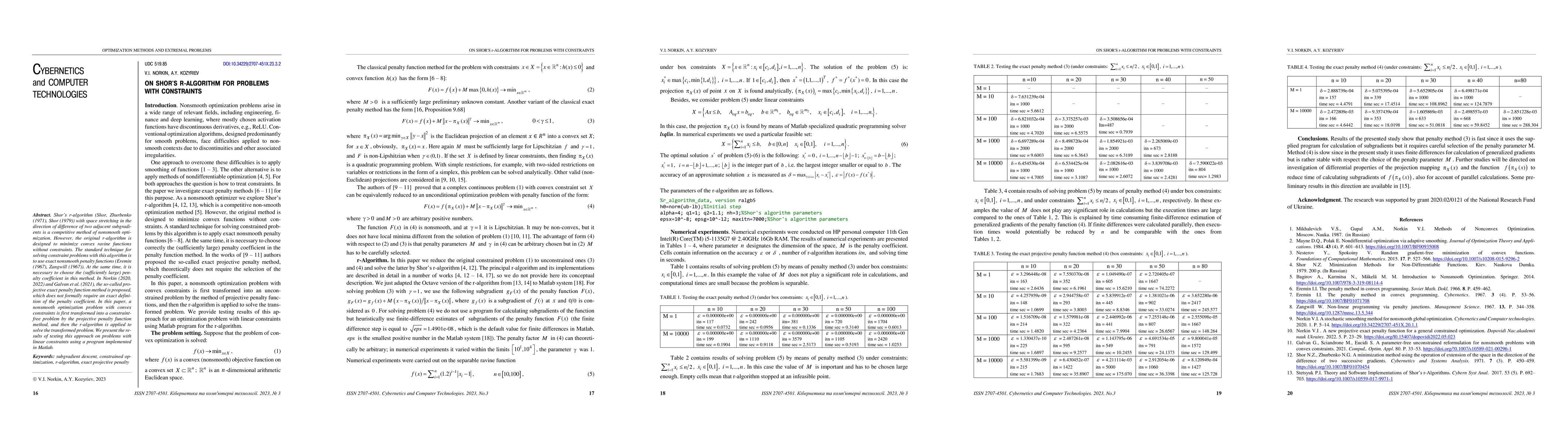 Thumbnail for On Shor's r-Algorithm for Problems with Constraints