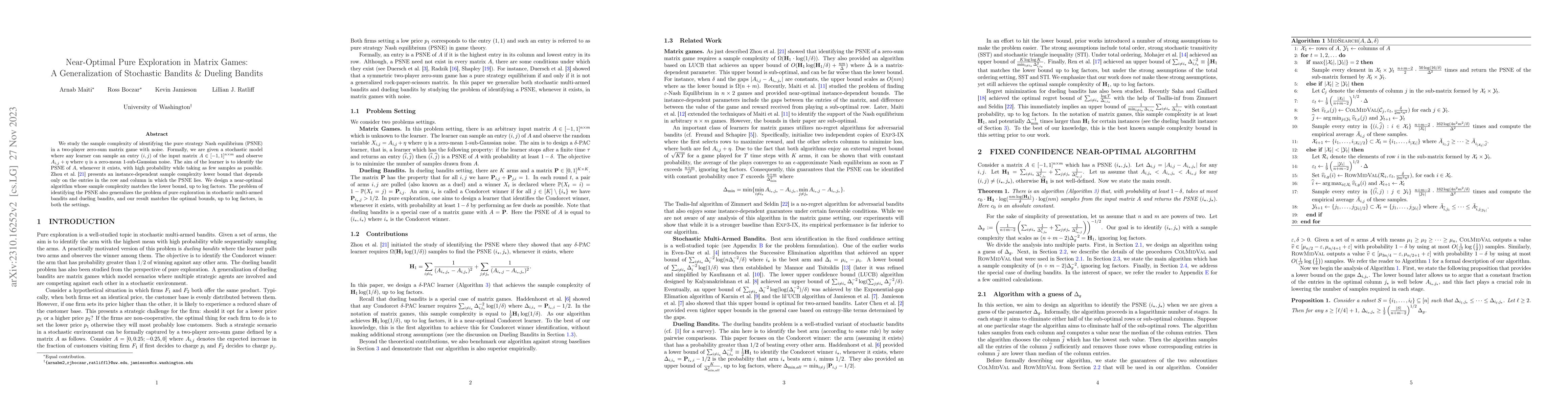 Thumbnail for Near-Optimal Pure Exploration in Matrix Games: A Generalization of
  Stochastic Bandits & Dueling Bandits