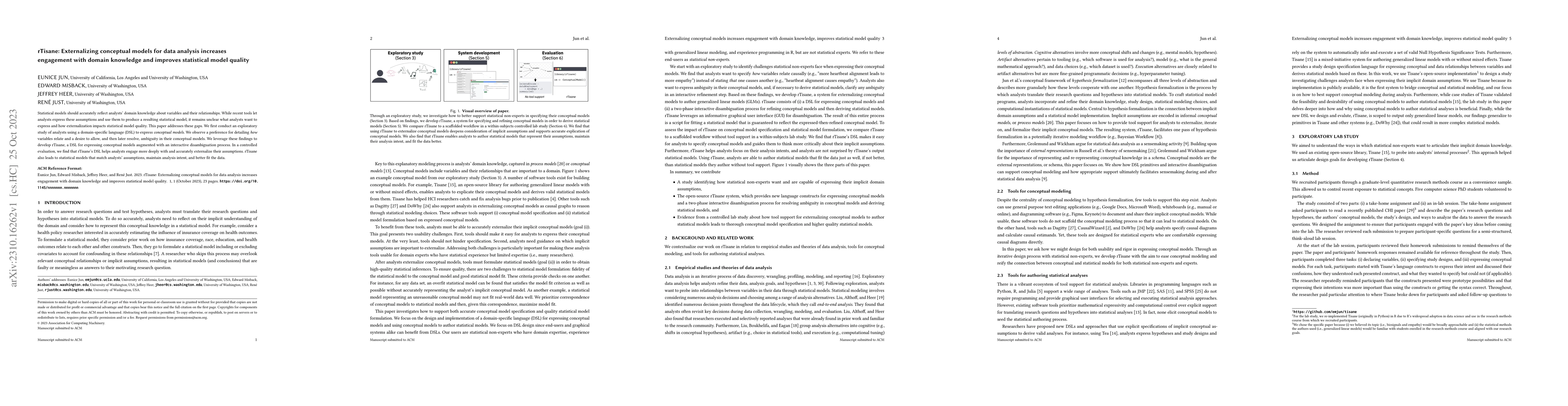 Thumbnail for rTisane: Externalizing conceptual models for data analysis increases
  engagement with domain knowledge and improves statistical model quality