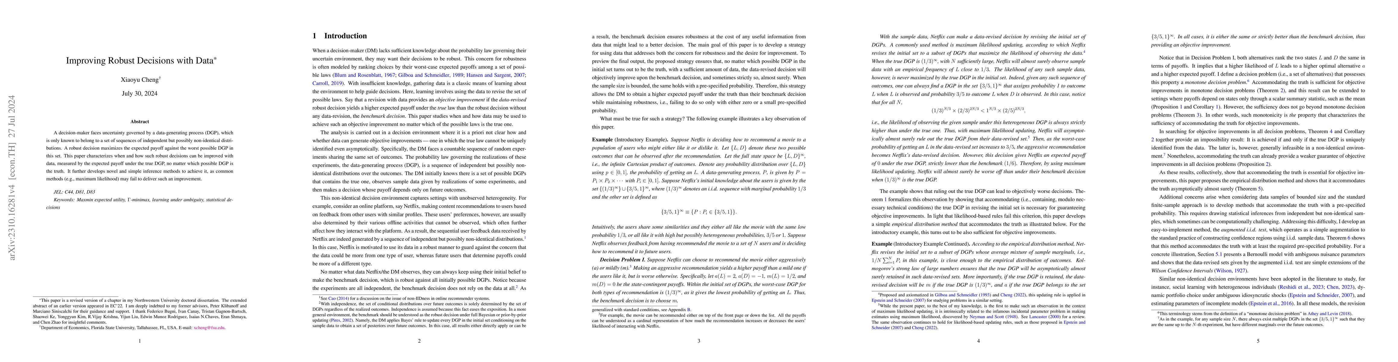 Thumbnail for Improving Robust Decisions with Data