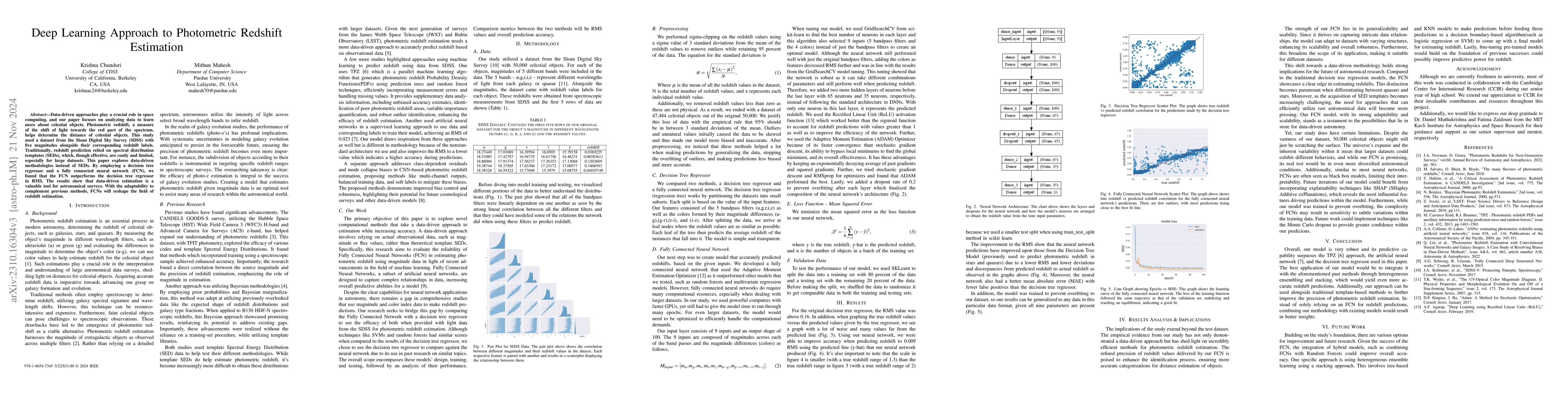Thumbnail for Deep Learning Approach to Photometric Redshift Estimation