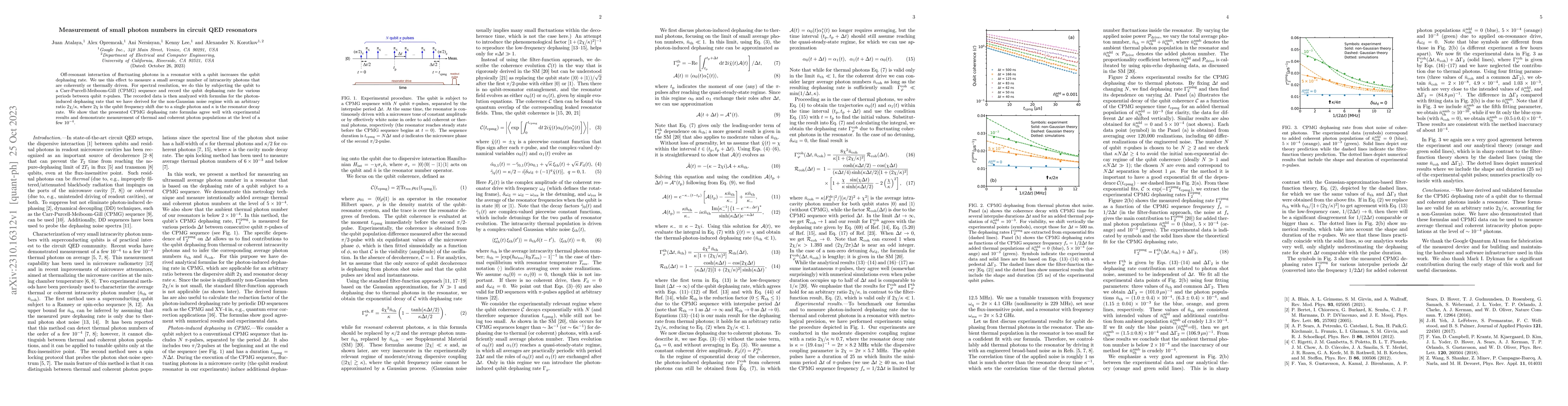 Thumbnail for Measurement of small photon numbers in circuit QED resonators