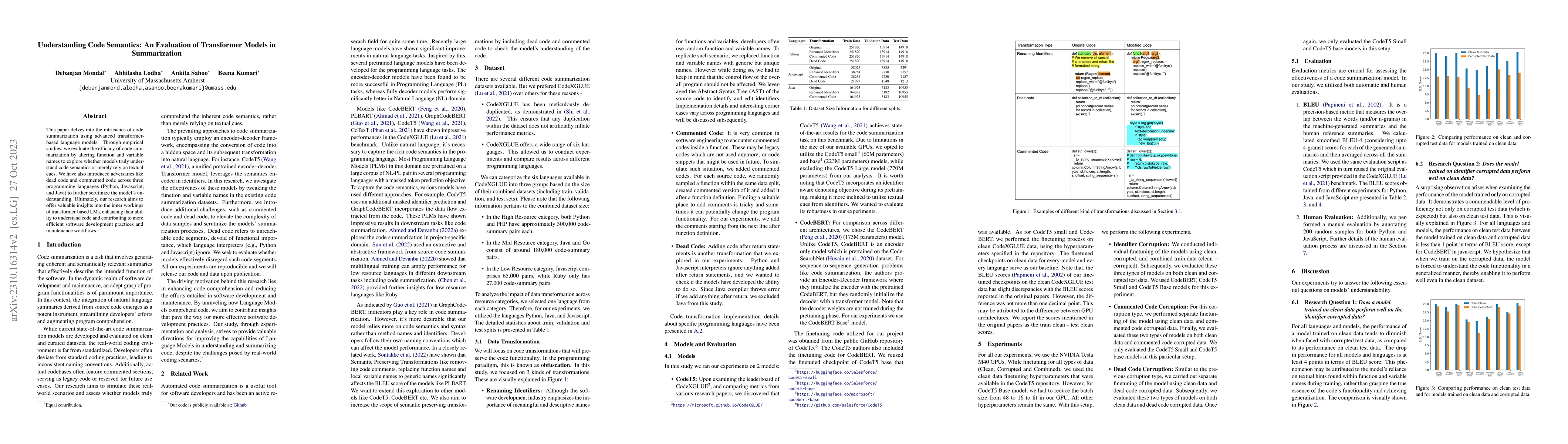 Thumbnail for Understanding Code Semantics: An Evaluation of Transformer Models in
  Summarization