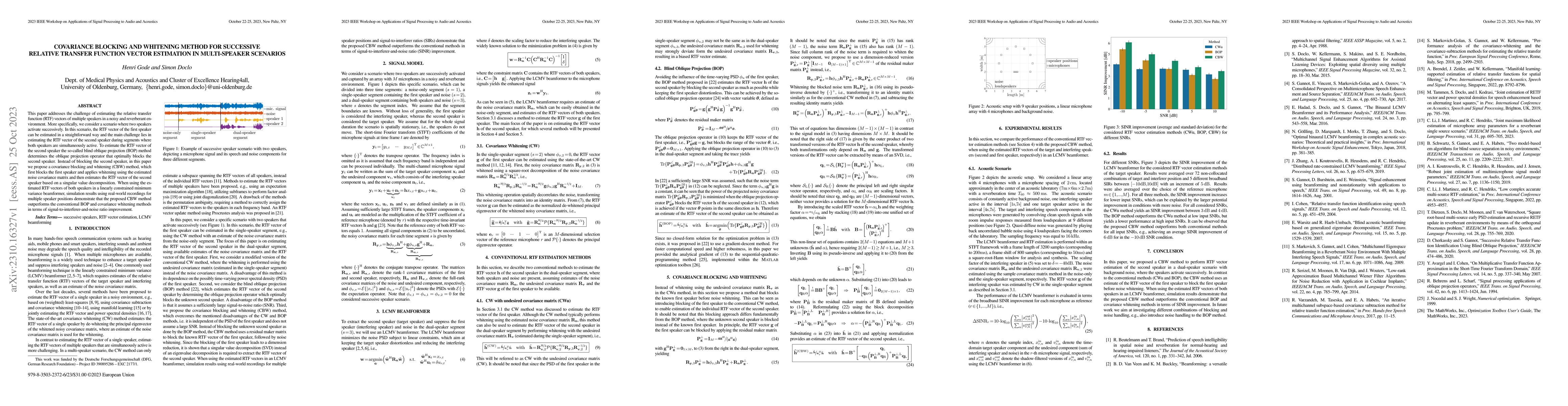 Thumbnail for Covariance Blocking and Whitening Method for Successive Relative
  Transfer Function Vector Estimation in Multi-Speaker Scenarios