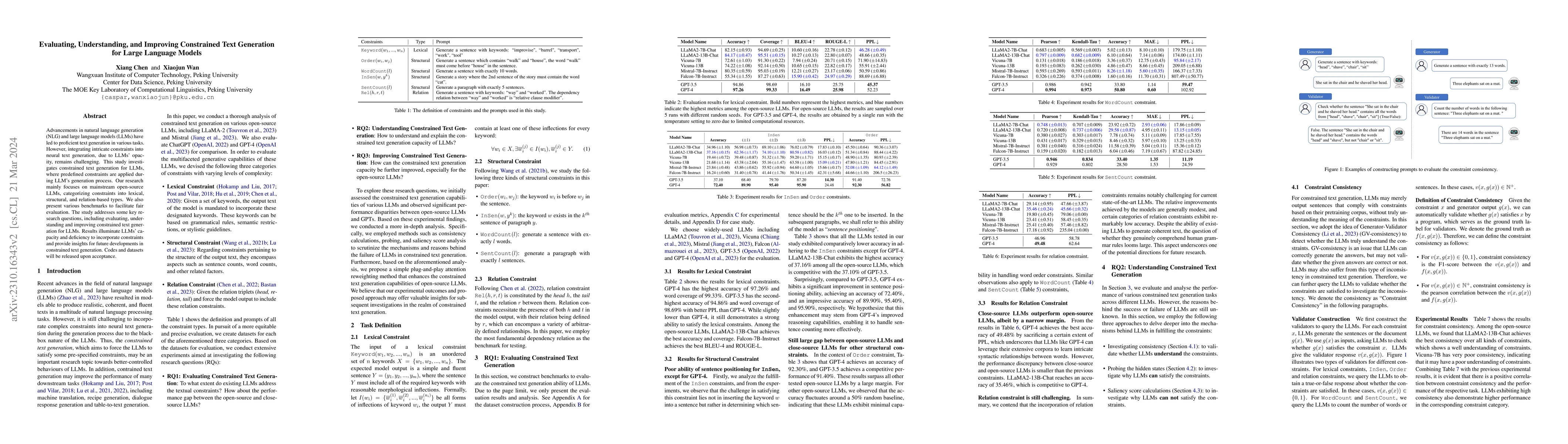 Thumbnail for Evaluating, Understanding, and Improving Constrained Text Generation for
  Large Language Models