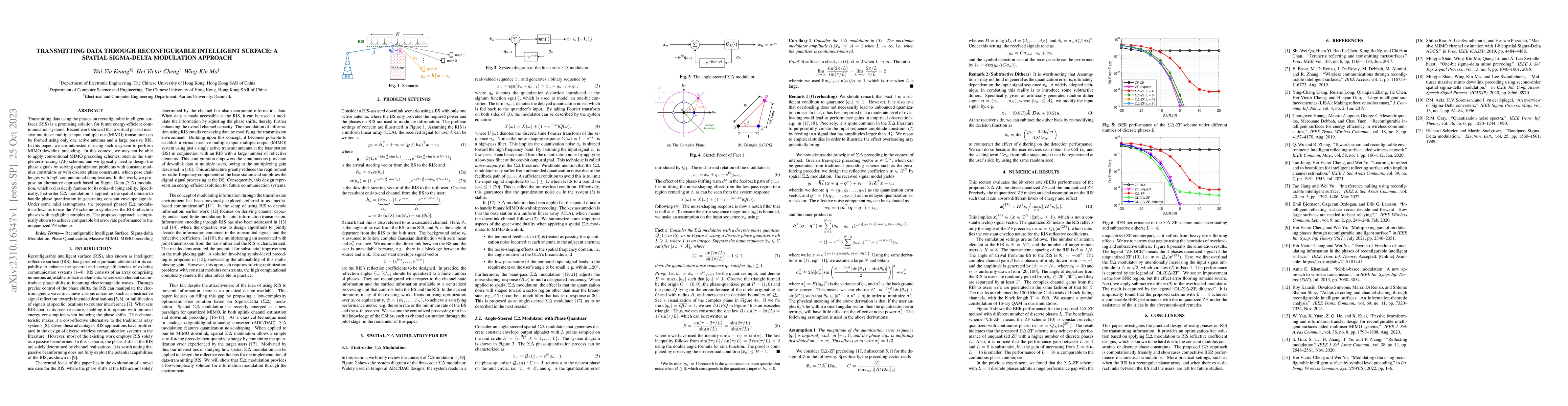 Thumbnail for Transmitting Data Through Reconfigurable Intelligent Surface: A Spatial
  Sigma-Delta Modulation Approach