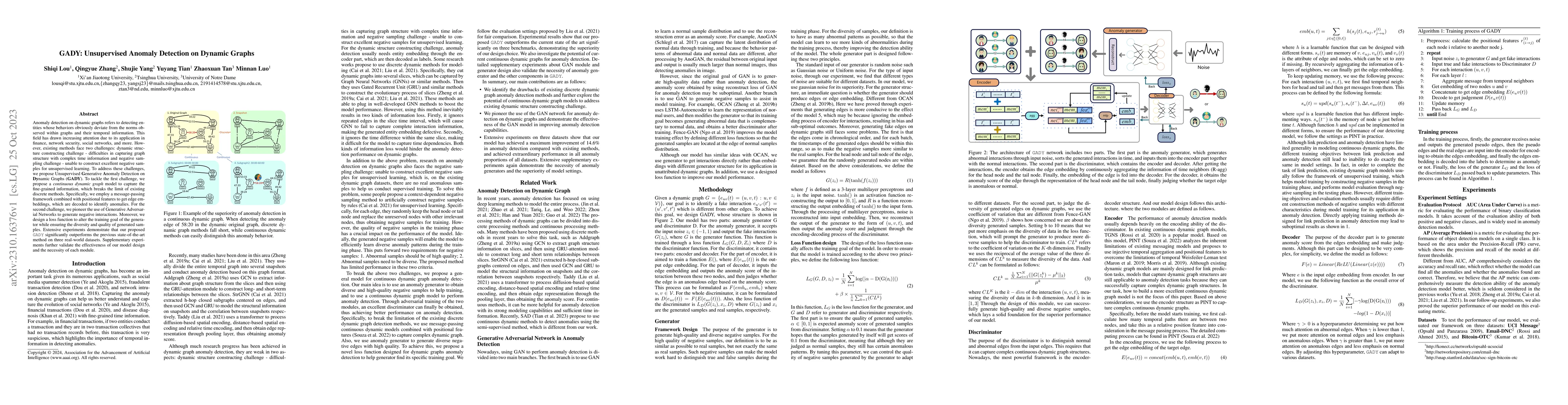 Thumbnail for GADY: Unsupervised Anomaly Detection on Dynamic Graphs