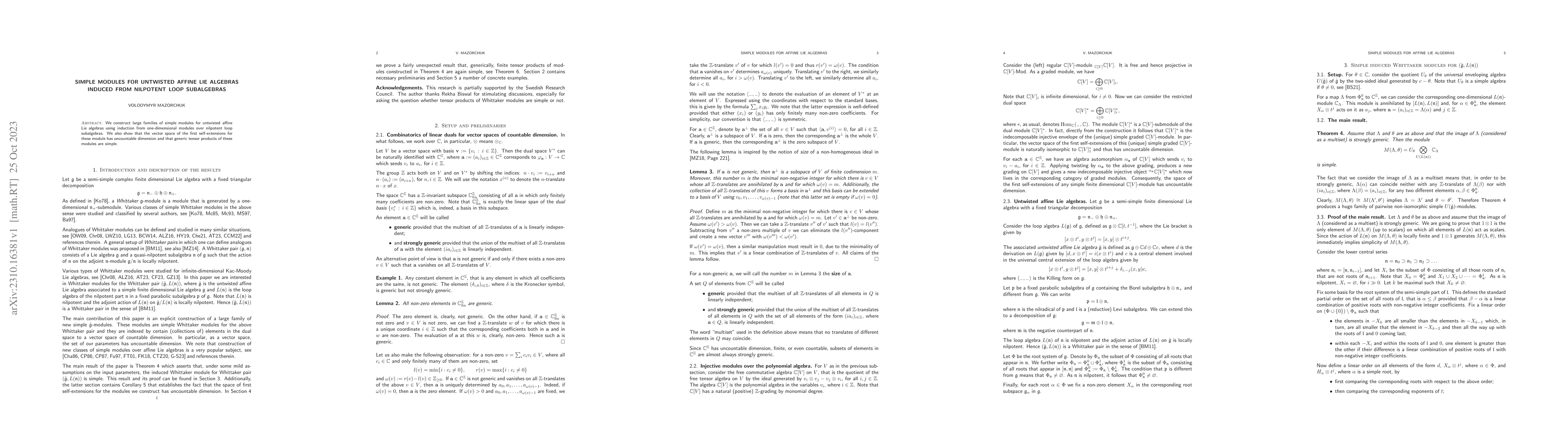 Thumbnail for Simple modules for untwisted affine Lie algebras induced from nilpotent
  loop subalgebras