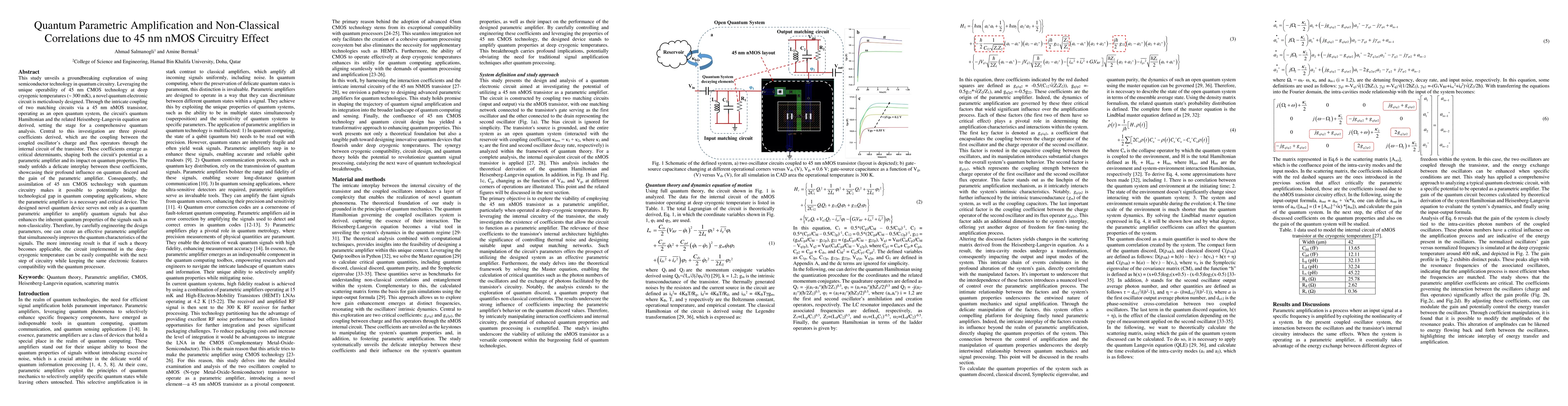Thumbnail for Quantum Parametric Amplification and NonClassical Correlations due to 45
  nm nMOS Circuitry Effect