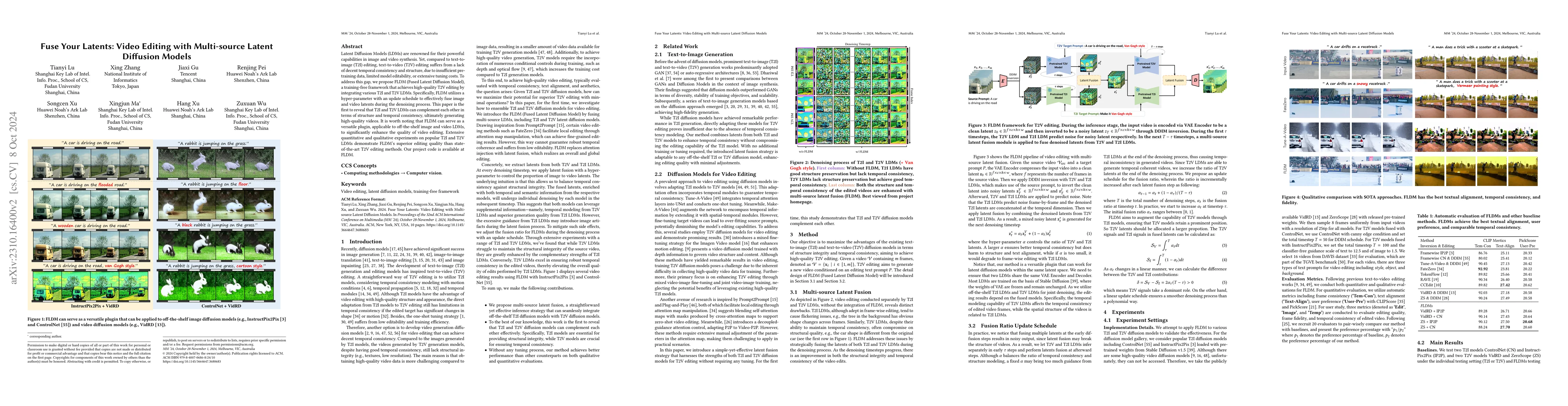 Thumbnail for Fuse Your Latents: Video Editing with Multi-source Latent Diffusion
  Models
