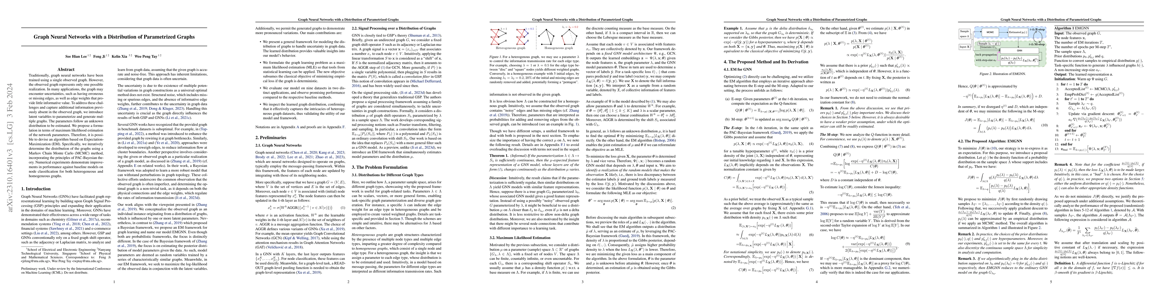 Thumbnail for Graph Neural Networks with a Distribution of Parametrized Graphs