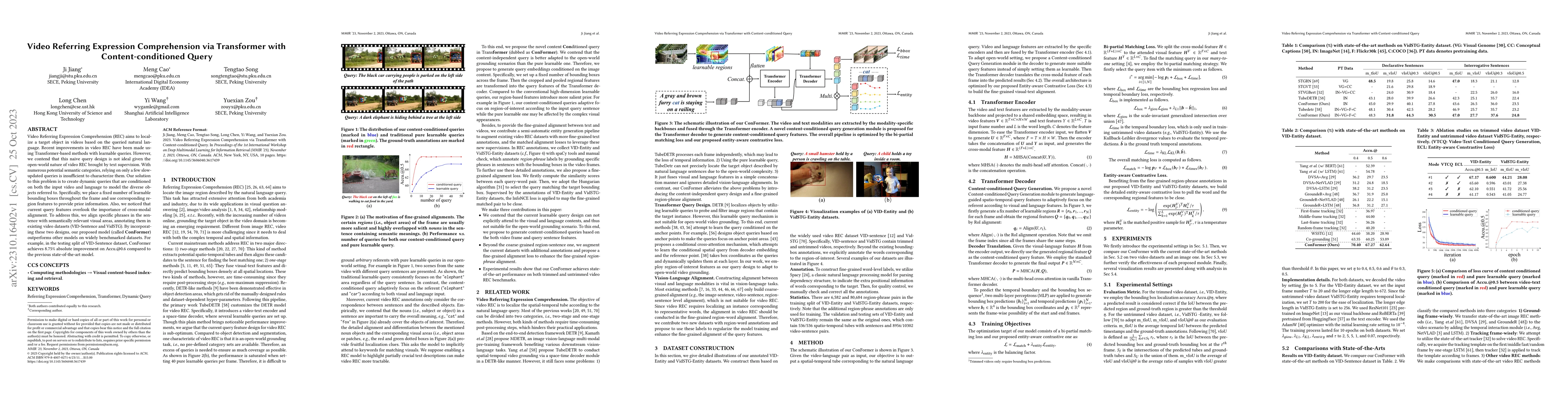 Thumbnail for Video Referring Expression Comprehension via Transformer with
  Content-conditioned Query