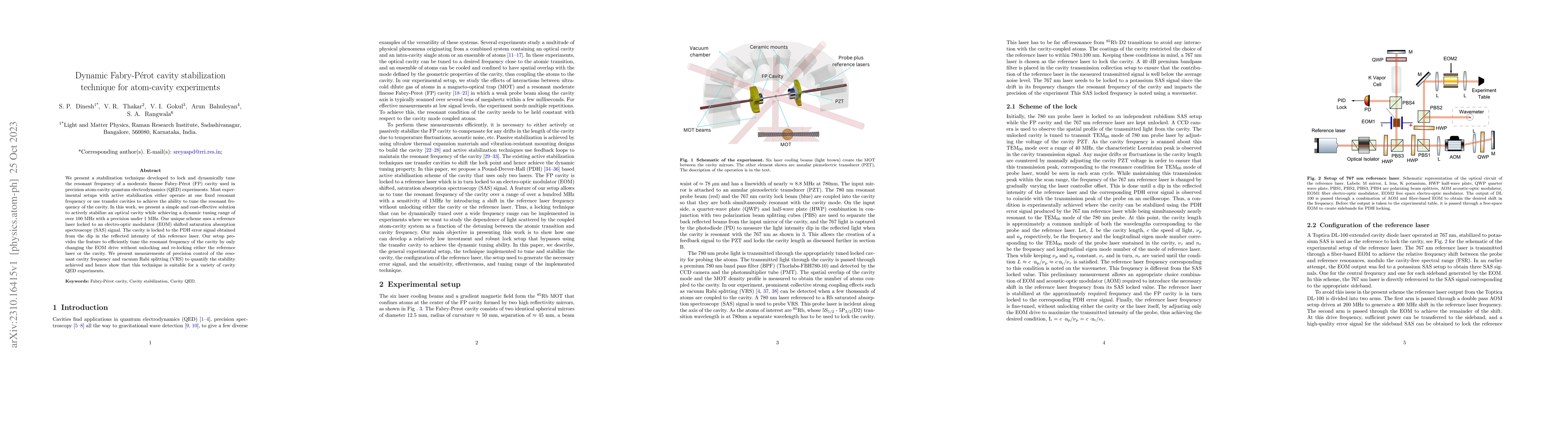 Thumbnail for Dynamic Fabry-Perot cavity stabilization technique for atom-cavity
  experiments